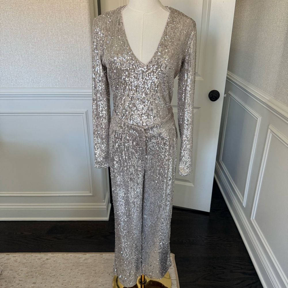 Express Silver Sequin 2 Piece Woman's Set XS & Small